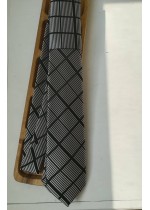 Мъжка копринена вратовръзка by Polovito в сиво и черно