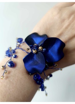 Дизайнерска гривна кристали в кралско синьо Crystal Butterfly Blue