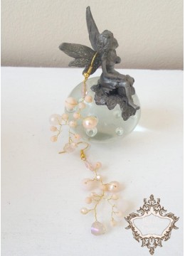 Сватбени обици от кристали Сваровски цвят праскова Garden Blush