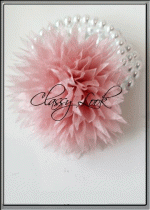 Гривна за Кумата и Шаферките - 3 реда перли и красив Божур в розово