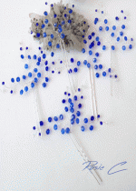  Дизайнерски фуркети за коса с перли и кристали модел Blue Rain Комплект 5 броя