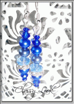 Обици с кристали и перли в синьо и тюркоаз модел Sea Fantasy