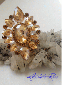 Красив пръстен с белгийски кристали - Gold Flower
