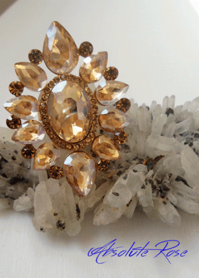 Красив пръстен с белгийски кристали - Gold Flower
