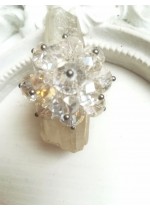 Нежен дизайнерски пръстен с бели кристали за сватба и бал Perfectly Clear by Rosie