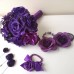 Сватбен букет с луксозни рози и кристали в тъмно лилаво Amethyst Rose by Rosie Concept