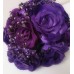 Сватбен букет с луксозни рози и кристали в тъмно лилаво Amethyst Rose by Rosie Concept