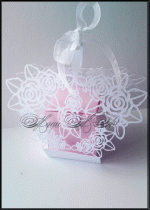 Кутийка за подаръче за сватба модел Alice бяло и розово