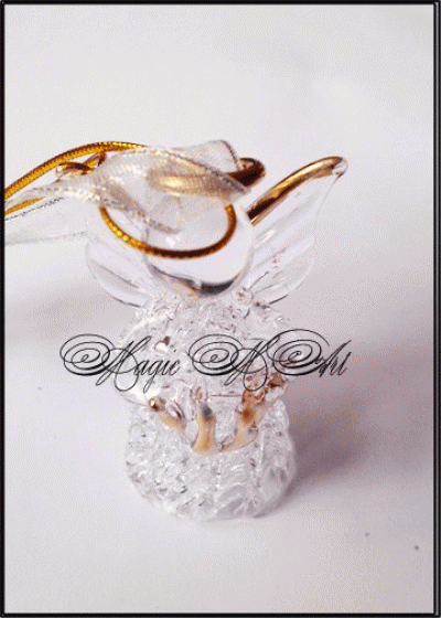 Подаръче за кръщене - Ангелче кристал с позлата ръчна изработка - комплект 6 броя