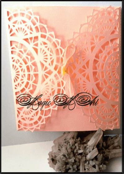Дизайнерска покана за юбилей в прасковено- модел Beauty Lace Дизайнерска покана за юбилей в прасковено- модел Beauty Lace