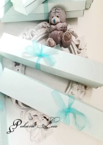 Дизайнерска покана за кръщене с кутийка модел Blue Дизайнерска покана за кръщене с кутийка модел Blue