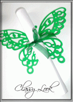 Покана за абитуриентски бал тип Папирус Пеперуда модел Air - зелено