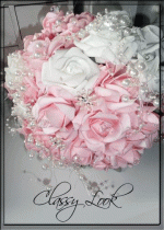 Сватбен букет в бяло и розово- Rose magique