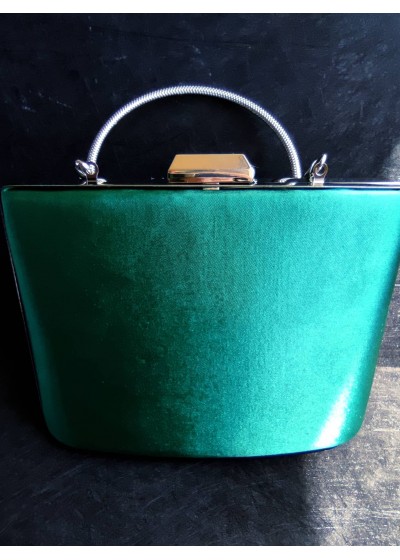 Луксозна дамска чанта за официални събития в цвят маслено зелено