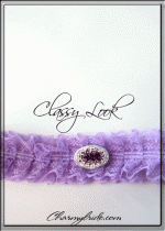 Сватбен жартиер Crystal- цвят Лилаво