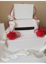 Сватбена кутия за пожелания в червено и бяло - Red Roses Passion 3 реда