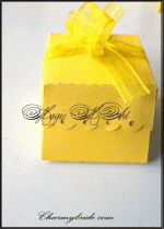 Кутийка за сватбено подаръче модел Arch жълто