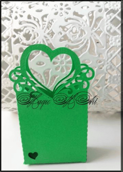 Кутийка за сватбено подаръче модел Bag тъмно зелено