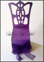 Кутийка за сватбено подаръче модел Chair тъмно лилаво