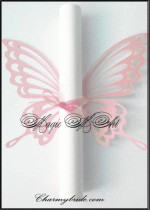 Покана за кръщене тип Папирус Пеперуда модел Cinderella - розово