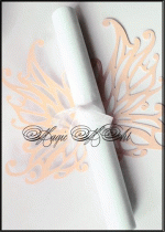 Сватбена покана тип Папирус Пеперуда модел Trendy праскова
