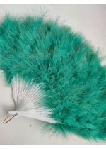Луксозно ветрило за булка от маслено зелени пера - модел Де Лукс