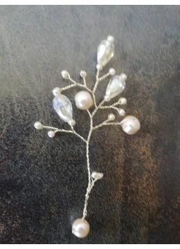 Дизайнерска бутониера за младоженец и кум с кристали и перли - Man in Pearls